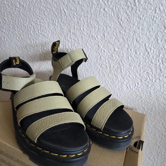 Dr. Martens Olive Green Strappy Sandals - Picture 2 of 3